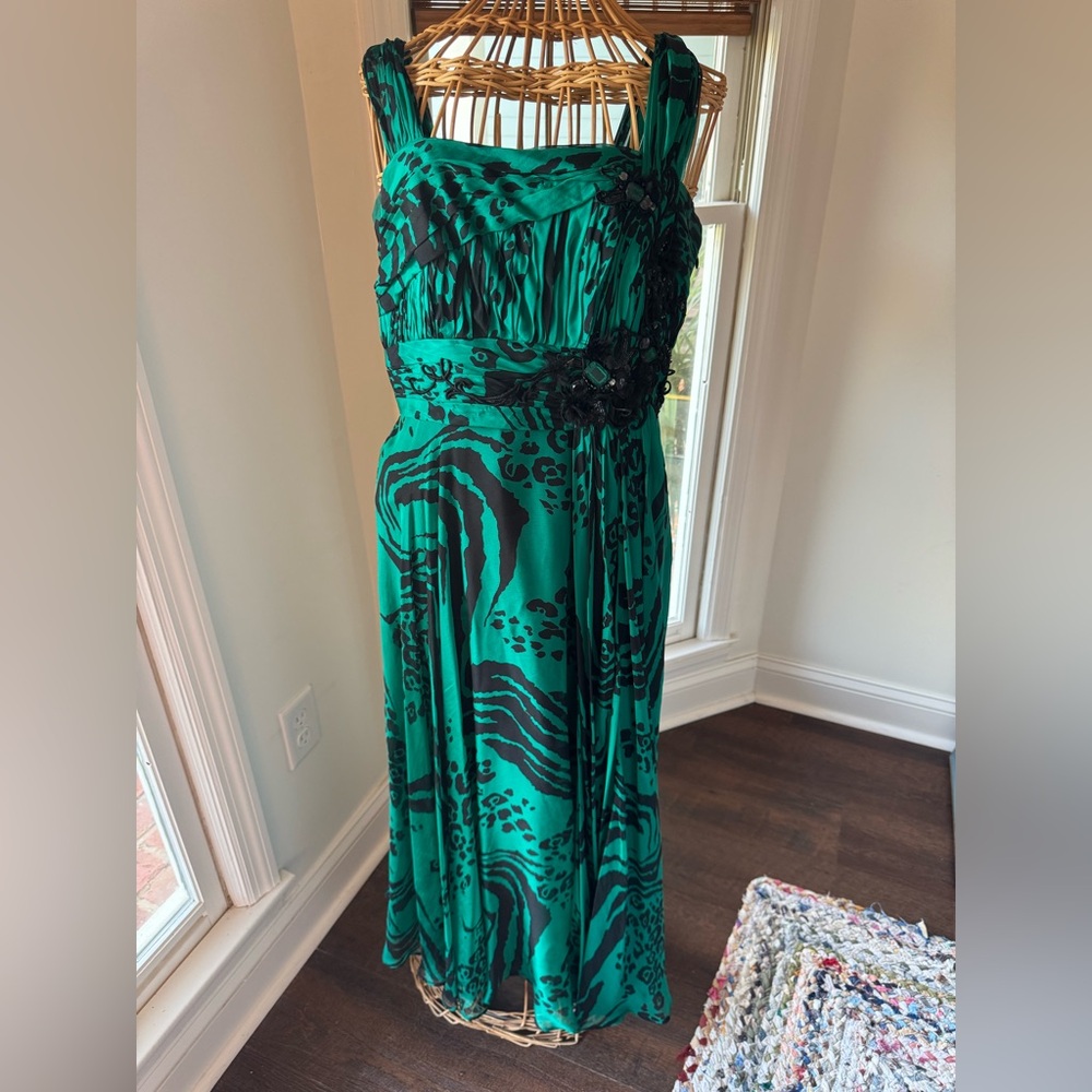 Vintage Y2K 100% Silk Alberto Makali Cocktail Dress Size 12